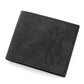 3-PCS Black Menbense Fashion Leather Wallet Set - Vintage Hunter Design Bi-Fold Wallet with Card Slots