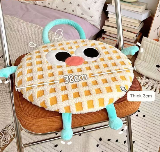 Blue Dopamine Round Memory Foam Seat Cushion - 38cm x 3cm Removable Cover for Office, Home, & Students