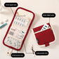 Red Travel Medicine Pouch & Cosmetic Organizer - Large Capacity, High-End Storage Bag, Toiletry Bag 13x13x3cm