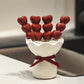 White Cute Dessert & Fruit Forks with Ceramic Storage Jar - High-Value Creative Tableware Set