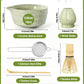 5-Piece Ceramic Matcha Tool Set - Spouted Bowl, Whisk, Holder, Sifter & Scoop for Japanese Matcha Tea Ceremony