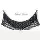 Black Hand-Woven Cotton Rope Plush Toy Hammock - Wall Organizer with Tassels, Decorative Toy Net (150 x 40cm)