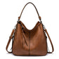 Brown Foreign Trade Fashion Large Capacity Handbag - European & American Casual Crossbody Bag, Solid Color Zipper Women&