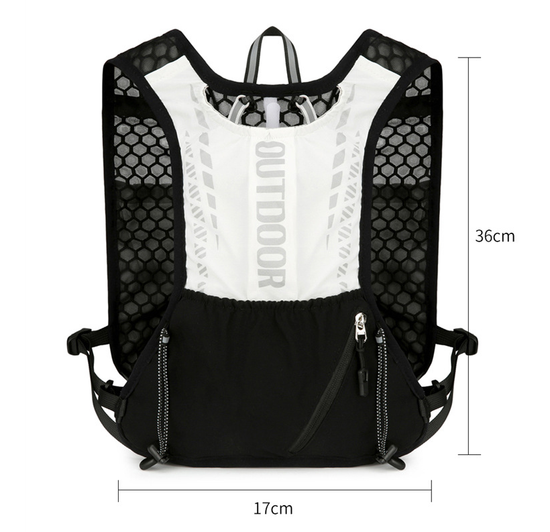 Black 5L Breathable Hydration Vest Pack - Sweat-Wicking Running Bag, Cross-border Cycling Backpack, Marathon Trail Travel Nylon Hiking Pack