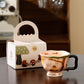 370ML Creative Artistic Ceramic Mug - Unique Water Cup with Hand-Painted Design