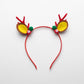Two-tone Pom-pom Enchanting 5-Piece Christmas Antler Headband Set - Festive Brown Reindeer Hair Accessories for Holiday Gifts