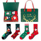 Festive 4-Pair Christmas Sock Gift Box Set - European & American Santa & Snowman Cartoon Cotton Socks
