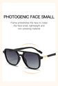 Amber tea Retro Double Bridge Square Frame Polarized Sunglasses - Driving Sun Protection Eyewear