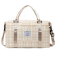 Khaki Expandable Large Capacity Travel Bag - Short Trip Duffle with Trolley Sleeve, Maternity & Gym Storage (47x17x30 cm)