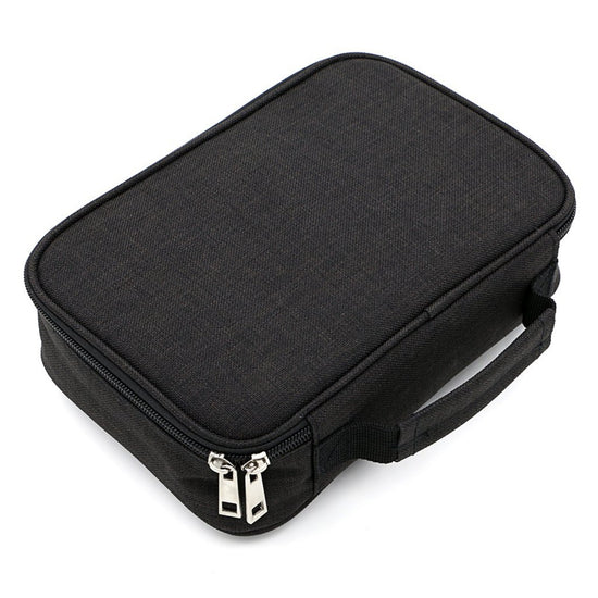 Black Large Capacity 72-Slot Pencil Case - Multi-functional Oxford Cloth Storage for Students, Artists & Stationery (23x7x16 cm, 228g)