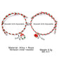 3 Pairs Cute Couple Bracelets - Magnetic Christmas & New Year Friendship Rope Bracelets with Charms (Adjustable, 9.3g)