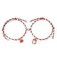 3 Pairs Cute Couple Bracelets - Magnetic Christmas & New Year Friendship Rope Bracelets with Charms (Adjustable, 9.3g)