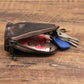 Red Vintage Top-Grain Cowhide Key Pouch - Men&