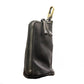 Black Vintage Top-Grain Cowhide Key Pouch - Men&