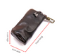 Black Vintage Top-Grain Cowhide Key Pouch - Men&