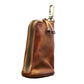 Brown Vintage Top-Grain Cowhide Key Pouch - Men&