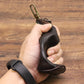 Brown Vintage Top-Grain Cowhide Key Pouch - Men&