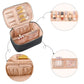 Black Large Capacity Travel Makeup Bag Portable Cosmetic Case with Handle and Dividers Elegant Toiletry Organizer for Daily Use
