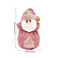 3 Pack Pink Christmas Drawstring Gift Bags Plush 3D Santa Snowman Reindeer Candy Pouches for Holiday Favours