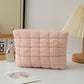 Pink 2 Pack Quilted Puffer Clutch Bag Set Checkered Makeup Pouch Women Fashion Cosmetic Organiser for Travel and Daily Use