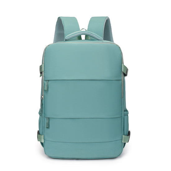 Light Green 25L Travel Laptop Backpack with Shoe Compartment 180 Degree Opening Carry On Rucksack Fits 14 Inch Laptop Ideal for Business and Weekends