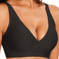 L Black Women Seamless Wire-Free Bra Comfortable Full Coverage Bralette Invisible Wireless Lingerie for Everyday and Sleep