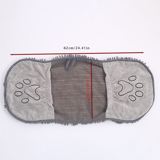 Purple Super Absorbent Pet Drying Towel with Hand Pockets Soft Chenille Microfiber Dog Bath Towel Quick Dry for Cats and Dogs after Grooming or Beach