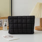 Black 2 Pack Quilted Puffer Clutch Bag Set Checkered Makeup Pouch Women Fashion Cosmetic Organiser for Travel and Daily Use