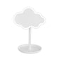 White Cute Cloud Shaped LED Makeup Mirror Desktop Vanity Light with Storage Tray 360 Rotation Cordless Cosmetic Beauty Tool