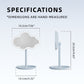 White Cute Cloud Shaped LED Makeup Mirror Desktop Vanity Light with Storage Tray 360 Rotation Cordless Cosmetic Beauty Tool