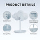 White Cute Cloud Shaped LED Makeup Mirror Desktop Vanity Light with Storage Tray 360 Rotation Cordless Cosmetic Beauty Tool