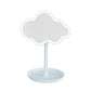 Blue Cute Cloud Shaped LED Makeup Mirror Desktop Vanity Light with Storage Tray 360 Rotation Cordless Cosmetic Beauty Tool