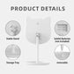 Cute Cat Ear LED Makeup Mirror Desktop Vanity Light with Storage Tray Adjustable Angle Cordless Cosmetic Beauty Tool for Teens