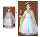 Pink Girls Rainbow Princess Costume Cape Set with Tiara Wand Gloves and Jewellery Sequin Star Tulle Cloak for Book Week and Dress Up