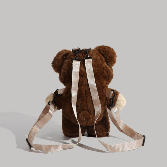 Brown Bear Cute Plush Teddy Bear Backpack Stuffed Animal Rucksack Convertible Shoulder Bag for Girls and Teens Brown Novelty Gift