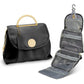 Black Large Hanging Toiletry Bag Waterproof Travel Cosmetic Organiser with Sturdy Hook 4 Compartments Makeup Wash Case for Women and Men