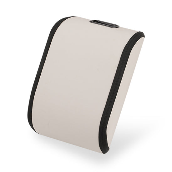 Beige Premium Car Shoe Storage Box PVC Leather Travel Sneaker Case Boot Organiser Compact Under Seat Holder for Drivers 35cm x 26cm