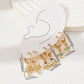 3 Pair Gold Tone Huggie Hoop Earrings Set Tropical Palm Tree Sea Turtle and Fish Charms Beach Holiday Jewellery for Women