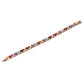 Vintage Copper Tone Magnetic Bracelet Unisex Fish Link Chain with Colourful Stones 19.5cm Bangle for Men and Women Jewellery Gift