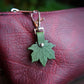 Green 3 Pack PU Leather Maple Leaf Keychain Set Vintage Style Autumn Leaf Keyring Bag Charm Pendant for Women Handbag and Car Keys