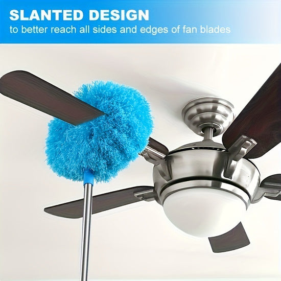 Rose Red 4 Pack Telescopic Microfiber Duster with Extendable Stainless Steel Pole - Anti-Static Ceiling Fan Cleaning Tool for High Reach & Tight Gaps - Washable & Compact Design (33cm - 80cm)