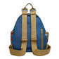 Vintage Denim Backpack with Boho Embroidery - Spacious Lightweight Daypack for Women - Casual Canvas Rucksack for Travel, School & Festivals (39cm Height)