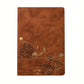 Brown A5 Premium Notebook Gift Set with Pen - Red PU Leather Journal with Gold Oriental Art - 200 Pages Business Diary & Corporate Gift Box (Lotus & Crane Design)