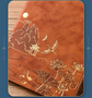 Brown A5 Premium Notebook Gift Set with Pen - Red PU Leather Journal with Gold Oriental Art - 200 Pages Business Diary & Corporate Gift Box (Lotus & Crane Design)