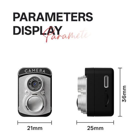 Retro Design Mini Digital Thumb Camera for Students - 2.0MP Video Recording with 16GB TF Card and 6 Style Filters - Compact CCD Style