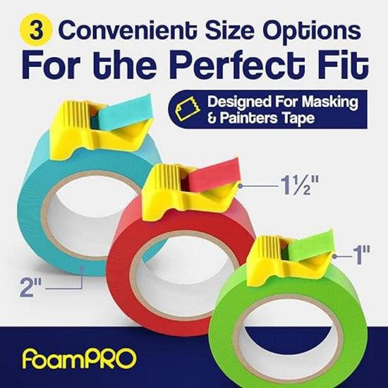 15 Pack Masking Tape Cutter Set (5 x 3 Sizes) Compact Clip-On Dispenser for 1", 1.5" & 2" Rolls Painter&