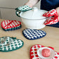 Blue 2 Pack Heart Shaped Oven Mitts Heat Resistant Cotton Pot Holders Double Layer Thick Insulation Kitchen Gloves for Baking Cooking