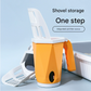 Red 2-in-1 Cat Litter Scoop with Attached Waste Bin Integrated Poop Scooper Holder Detachable Kit with 150 Degradable Bags