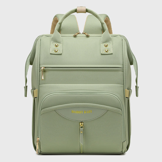Multifunctional Diaper Bag Backpack(Green) - Large Capacity & Organized Storage for Baby Essentials