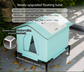 Medium Elevated Indoor/Outdoor Pet Shelter(blue): Waterproof, Insulated for All-Season Warmth